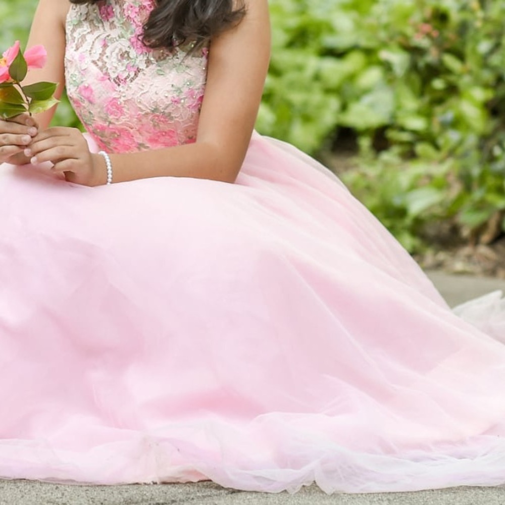 Elegant Pink two piece gown tutu skirt and fancy top - Picture 2 of 2